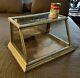 Tiny Antique Nickel Silver Countertop Showcase Angled Country Store Displaycase