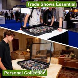 Trading Card Display Case 34x22 Aluminum Display Case with 2 Password Lock