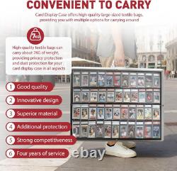 Trading Card Display Case 34x22 Card Show Storage Holder Alloy Lock Silver Game
