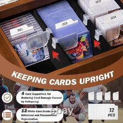 Trading Card Storage Box, Graded Card Display Case with Clear Window