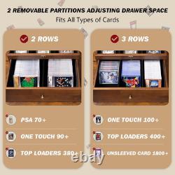 Trading Card Storage Box, Graded Card Display Case with Clear Window