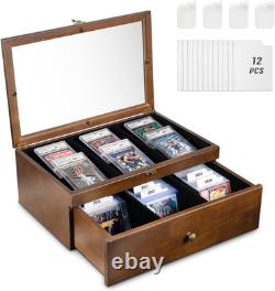 Trading Card Storage Box, Graded Card Display Case with Clear Window