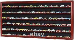 Train Display Case HO N Z Car 1/64 Model Toy Matchbox Mahogany Wall Rack Cabinet