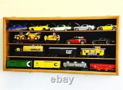 Train Display Case O Scale Oak Railroad Model Locomotive Wood Showcase Cabinet