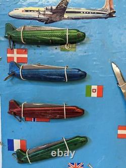 ULTRA RARE Vintage 1930's The Flying Whale Pocket Knifes Store Display (Germany)