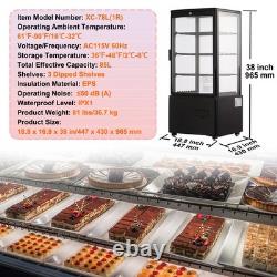 Uimoso Refrigerated Display Case for Bakery, 3 cu ft/85L, 3-Tier Storage