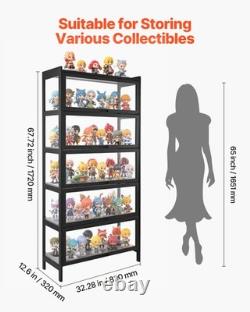 VEVOR Display Cabinet with Acrylic Doors 68 in Tall 5-Tier Wooden Curio Cabinet