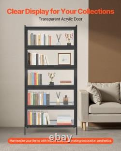 VEVOR Display Cabinet with Acrylic Doors 68 in Tall 5-Tier Wooden Curio Cabinet