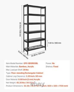 VEVOR Display Cabinet with Acrylic Doors 68 in Tall 5-Tier Wooden Curio Cabinet