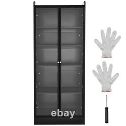 VEVOR Lighted Display Cabinet with Acrylic Doors 67 in Tall 5-Tier Curio Cabinet
