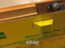 VINTAGE HANSON ROUTER BITS HARDWARE STORE COUNTER TOP DISPLAY CASE WithDRAWER& KEY