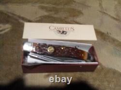 VINTAGE NOS CamilluS Knife Store Display Case With 5 NIB Cartridge Knifes