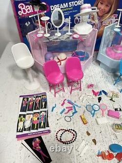 VTG 1982 Barbie Dream Store 2 Display Cases Chairs Rack Hats Accessories & More