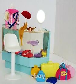 VTG'82 Barbie Dream Store 2 Display Cases, Chair, Mirror, Rack 95+ Accessories