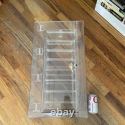 VTG Store Display Rotating Acrylic Jewelry Case new Lock & Keys 23 X 12 X 12