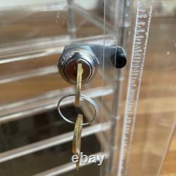 VTG Store Display Rotating Acrylic Jewelry Case new Lock & Keys 23 X 12 X 12