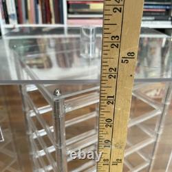 VTG Store Display Rotating Acrylic Jewelry Case new Lock & Keys 23 X 12 X 12