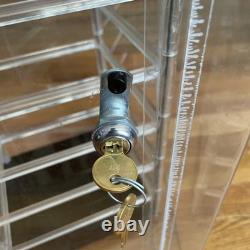 VTG Store Display Rotating Acrylic Jewelry Case new Lock & Keys 23 X 12 X 12