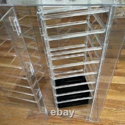 VTG Store Display Rotating Acrylic Jewelry Case new Lock & Keys 23 X 12 X 12