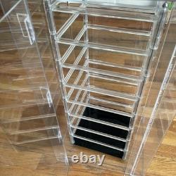 VTG Store Display Rotating Acrylic Jewelry Case new Lock & Keys 23 X 12 X 12