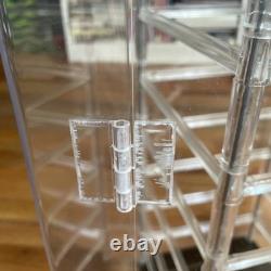 VTG Store Display Rotating Acrylic Jewelry Case new Lock & Keys 23 X 12 X 12