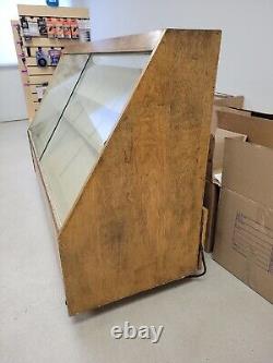 Verticle Retail Front Loading Display Case on Wheels with Storage & Lights