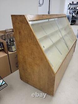 Verticle Retail Front Loading Display Case on Wheels with Storage & Lights
