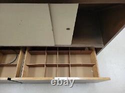Verticle Retail Front Loading Display Case on Wheels with Storage & Lights
