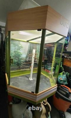 Very Large DISPLAY CASE For Birds/Animals Lighted Enclosure With Shelf Storage