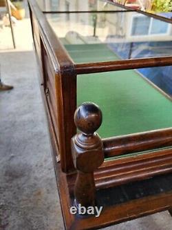 Vintage 1900 General Store Display Case on table stand 77inch long x 30inch wide