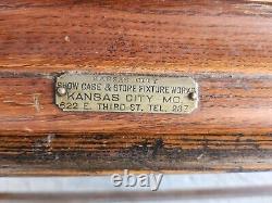 Vintage 1900 General Store Display Case on table stand 77inch long x 30inch wide
