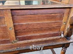 Vintage 1900 General Store Display Case on table stand 77inch long x 30inch wide