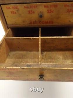 Vintage 1930-60's Ace Hardware General Store Wooden Display Case 4 drawer