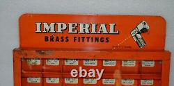 Vintage 1960s Imperial Brass Fittings Metal Parts cabinet store display case #1