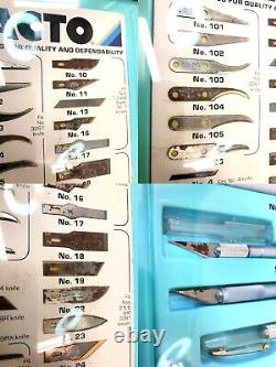 Vintage 35pc X-ACTO Knife-Tool Wooden Counter Top Display Case Hardware Store