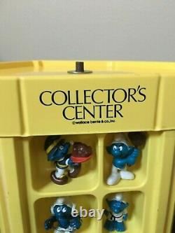 Vintage 80s SMURFS store DISPLAY CASE with 84 smurf figures PEYO