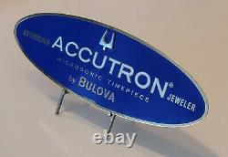 Vintage Accutron Watch by Bulova Brass Metal Jeweler's Case Store Display Sign Z