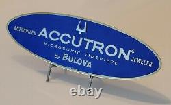 Vintage Accutron Watch by Bulova Brass Metal Jeweler's Case Store Display Sign Z