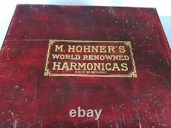 Vintage Antique Hohner Harmonica Store Wood Display Case