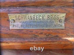 Vintage Antique Pair of Oak 1897 General Store Display Cases Schwaybeck Bros