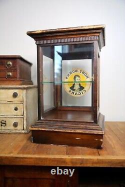 Vintage Antique Store Counter Display Case Apothecary Wood Cigars with lock key