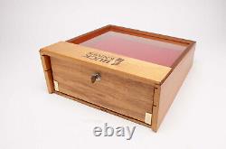 Vintage BUCK KNIVES Store Display Case wood with red velvet panel Beautiful