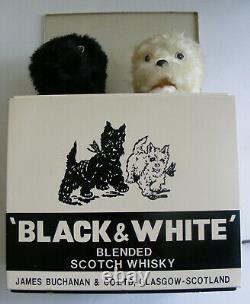 Vintage Black & White Scotch Whiskey Barking Dogs Metal Case Store Display