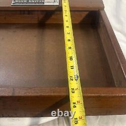 Vintage Buck Knives Dovetailed Wood Case Advertising Salesman Store Display