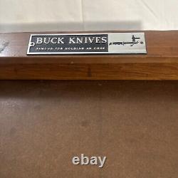 Vintage Buck Knives Dovetailed Wood Case Advertising Salesman Store Display