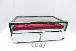 Vintage Buck Knives wood Counter Top store Display Case Box Glass Door ATQ