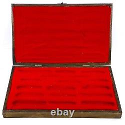 Vintage Case Knife Wooden Red Felt Multiple Storage Display Box for 17 Knives