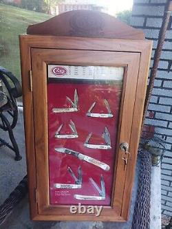 Vintage Case XX Stag Knives (set of 7) with Store Display Case