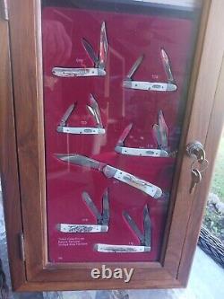 Vintage Case XX Stag Knives (set of 7) with Store Display Case
