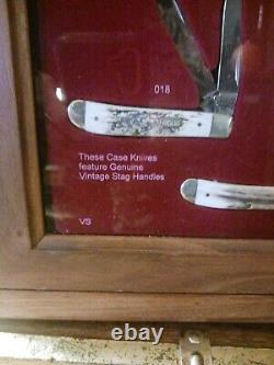 Vintage Case XX Stag Knives (set of 7) with Store Display Case